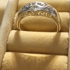 Antique Sterling Silver Wavy Filigree Ring